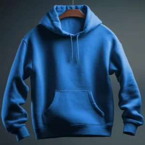 Hoodie bleu avec capuche et poches