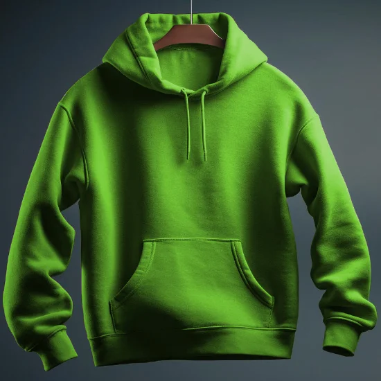 Hoodie vert avec capuche et poches
